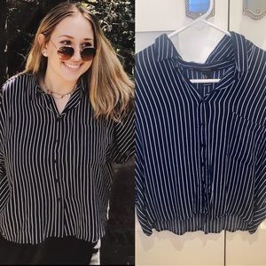 Boxy Pinstripe Blouse